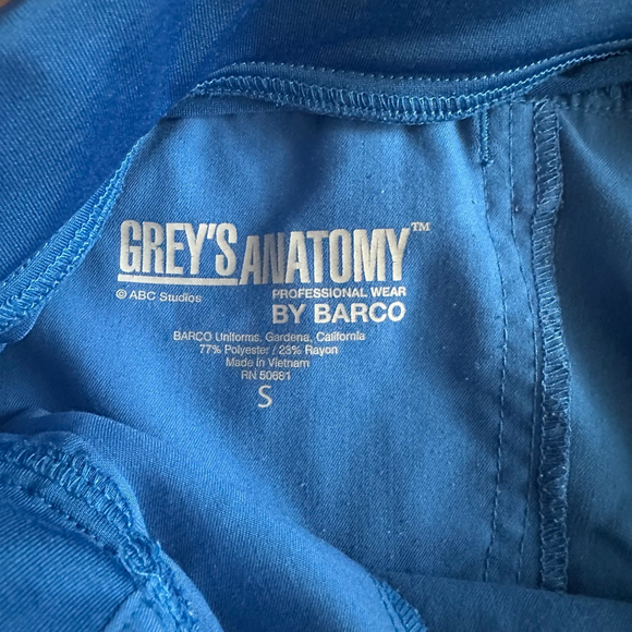 Grey’s Anatomy Womens S Blue Scrub Pants Drawstring Cargo - Picture 2 of 9